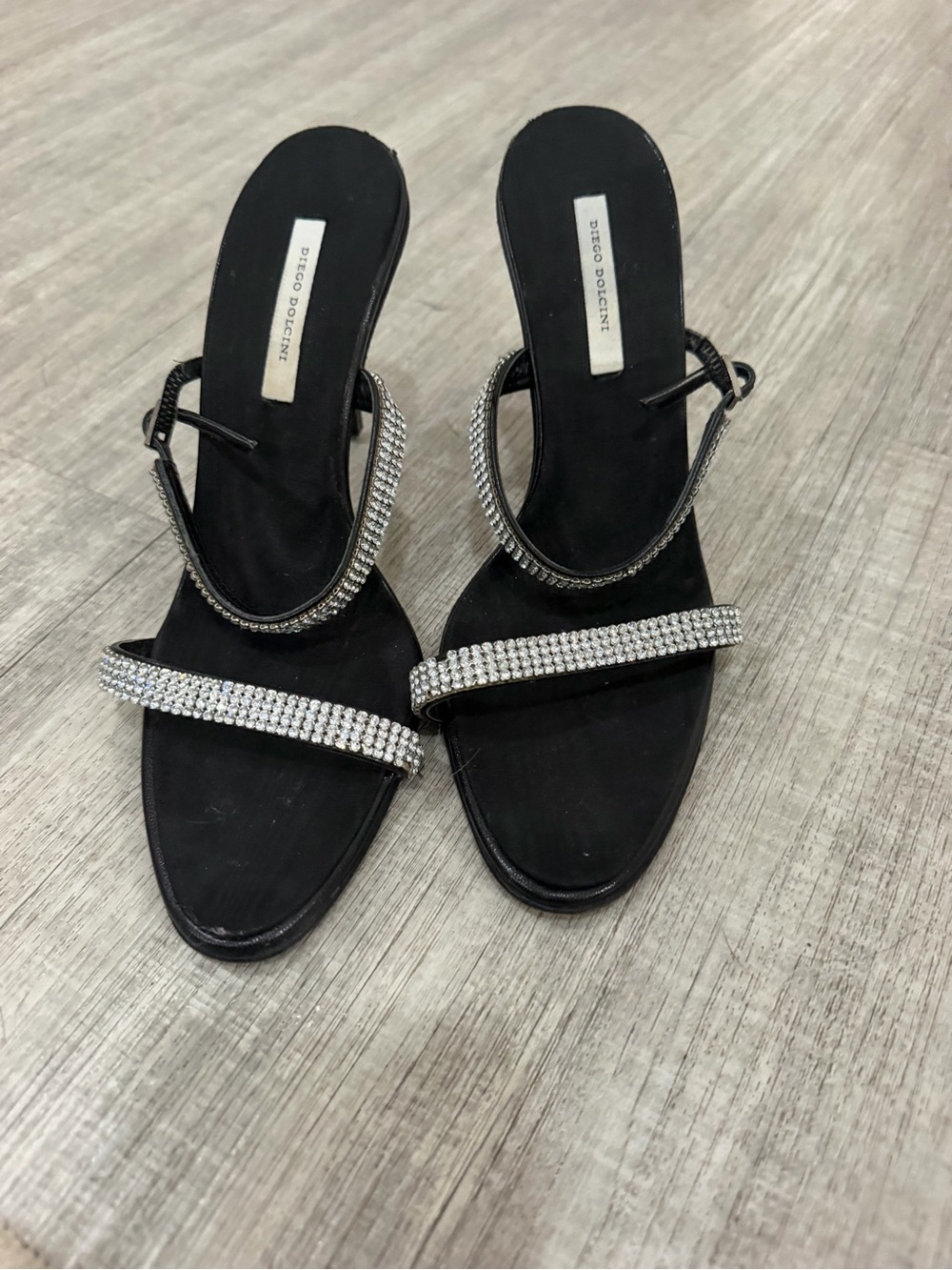& Other Stories Black Rhinestone-Embellished Strappy Heels